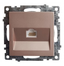 Розетка компьютерная 1-местная RJ-45 (механизм), серия Катрин, GLS00-7107-02, шампань  39599  STEKKER