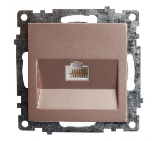 Розетка компьютерная 1-местная RJ-45 (механизм), серия Катрин, GLS00-7107-02, шампань  39599  STEKKER