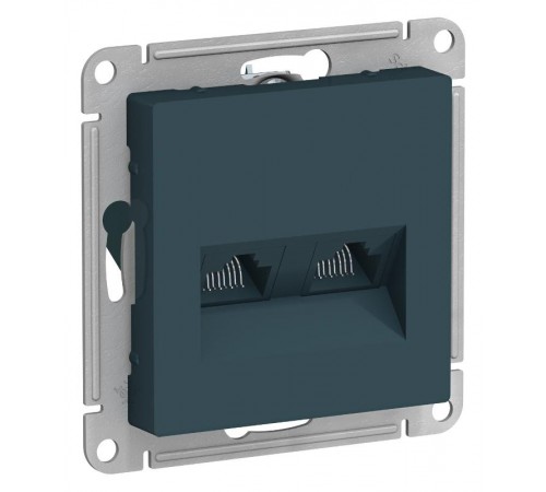 AtlasDesign Изумруд Розетка 2-ая компьютерная RJ45+RJ45, кат.5E, механизм  ATN000885  SE