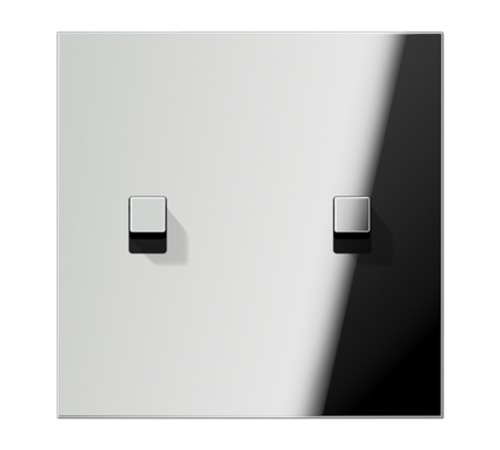 Центральная плата, 1 пост, 2 тумблера, куб; металл; хром; LS1912  GCR12-5E22  Jung