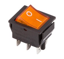 Выключатель клавишный 250V 15А (6с) ON-ON желтый с подсветкой  36-2353  REXANT