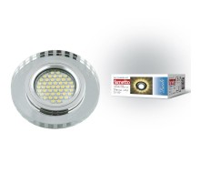 Светильник декор.встр Luciole DLS-L127 GU5.3 CHROME/GLASSY GU5.3 доп.LED подсветка 3Вт металл/стекл. Хром/зерк.  UL-00001413  Fametto