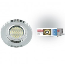 Светильник декор.встр Luciole DLS-L127 GU5.3 CHROME/GLASSY GU5.3 доп.LED подсветка 3Вт металл/стекл. Хром/зерк.  UL-00001413  Fametto