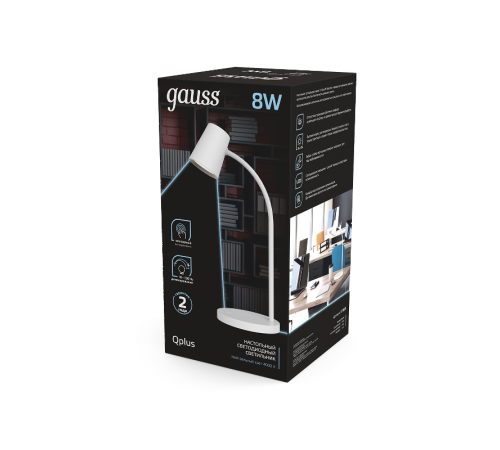 Светильник настольный Qplus GTL603 8W 600lm 4000K 170-265V белый диммируемый LED 1/8  GT6031  Gauss