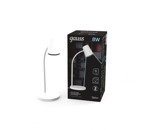 Светильник настольный Qplus GTL603 8W 600lm 4000K 170-265V белый диммируемый LED 1/8  GT6031  Gauss