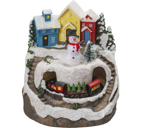 Светильник декоративный новогодний 95 074 NSL-59 (музыкальный - снеговик и новогодний поезд)  95074  Navigator