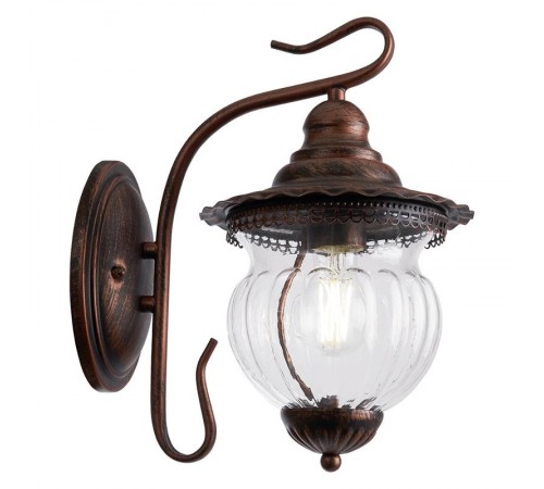 Светильник садово-парковый PL591 на стену вниз 60W 230V E27, коричневый  41171  Feron