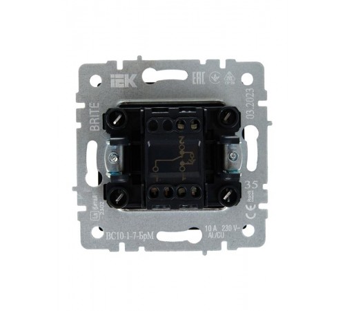 BRITE Выключатель 1-клавишный проходной с индикацией 10А ВС10-1-7-БрМ маренго  BR-V12-1-10-K35  IEK