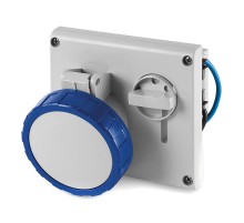 Розетка скрытой уст. с механической блокировкой и верхним расположением разъема IP67 32А 2P+E 230В  DIS4053283  DKC