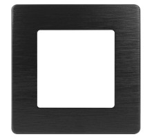 Рамка для розеток и выключателей серия 12 12-5101-06 на 1 пост, сатин, чёрный  Б0052504  ЭРА
