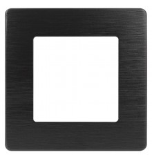 Рамка для розеток и выключателей серия 12 12-5101-06 на 1 пост, сатин, чёрный  Б0052504  ЭРА