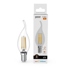 Лампа светодиодная   Filament Elementary Свеча на ветру 8W 510lm 2700К Е14 LED 1/10/100  42118  Gauss