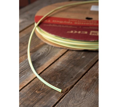 Термоусаживаемая трубка ТУТ нг 5/2,5 жел-зел рулон PROxima  tut-5-yg  EKF