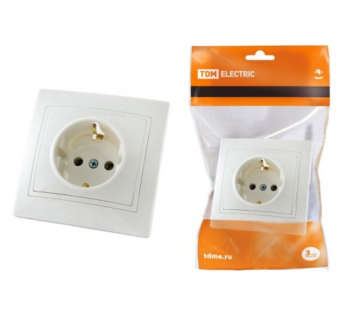 Розетка 2П+З 16А 250В белая "Таймыр"   SQ1814-0012  TDM
