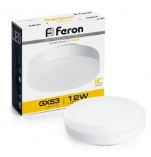 Лампа светодиодная LB-453 (12W) 230V GX53 2700K, для натяжных потолков  25833  FERON