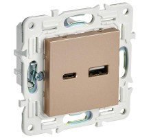 SKANDY Розетка USB A+C 18Вт SK-R13Sa песочный  SK-U22-018-K98  IEK