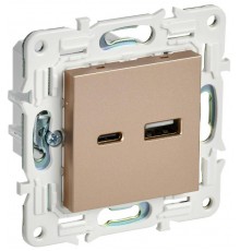 SKANDY Розетка USB A+C 18Вт SK-R13Sa песочный  SK-U22-018-K98  IEK