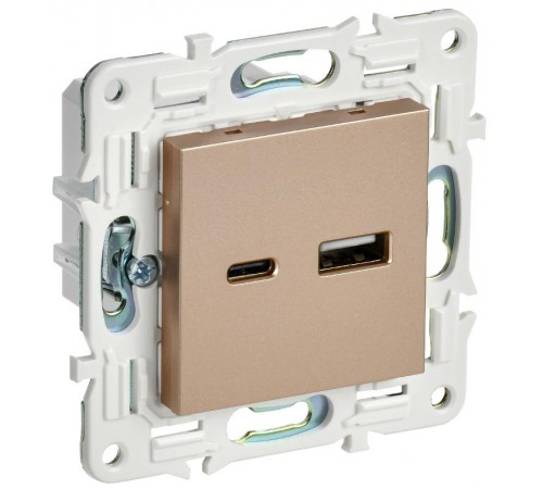 SKANDY Розетка USB A+C 18Вт SK-R13Sa песочный  SK-U22-018-K98  IEK