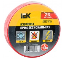 Изолента 0,18х19 мм красная 20 метров   UIZ-20-10-K04  IEK