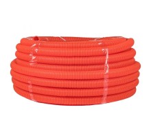 Труба гибкая гофрированная ПНД 32мм с протяжкой Plast (50м) оранжевый  tpnd-32-o  EKF