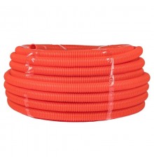 Труба гибкая гофрированная ПНД 32мм с протяжкой Plast (50м) оранжевый  tpnd-32-o  EKF