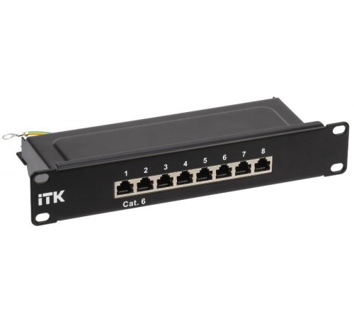 1U патч-панель кат.6 STP 8 портов 10" Dual IDC  PP08-1UC06S-D05-10  ITK