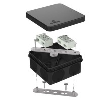 Коробка огнестойкая разветвительная для о/п двухкомпонентная 60-0210-FR6.0-4-4-Р Е15-Е60 RAL9005 80х80х40 (44 шт/кор) черная  60-0210-9005-FR6.0-4-4-