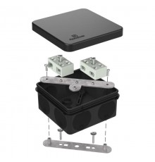 Коробка огнестойкая разветвительная для о/п двухкомпонентная 60-0210-FR6.0-4-4-Р Е15-Е60 RAL9005 80х80х40 (44 шт/кор) черная  60-0210-9005-FR6.0-4-4-