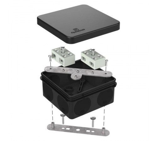 Коробка огнестойкая разветвительная для о/п двухкомпонентная 60-0210-FR6.0-4-4-Р Е15-Е60 RAL9005 80х80х40 (44 шт/кор) черная  60-0210-9005-FR6.0-4-4-