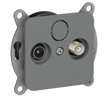 FLITE Розетка 2-ая TV+SAT экр. оконечная РТВс-2-1-1-ФлМА мокрый асфальт  FI-AF23-O-K80  IEK