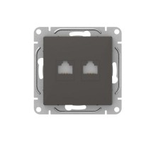 Механизм розетки RJ45 - 2шт, (cat5), мокко Эпика  UP1-SOM-2RJ45-5 EKF