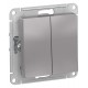AtlasDesign Алюминий Переключатель 2-клавишный сх.6, 10АХ, механизм  ATN000365  SE