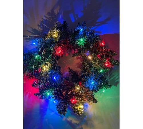 Гирлянда светодиодная  Нить 2 м мультиколор,  на эл.пит.АА, ENIN-2M    IP20 (120/3840)  Б0041983  ЭРА