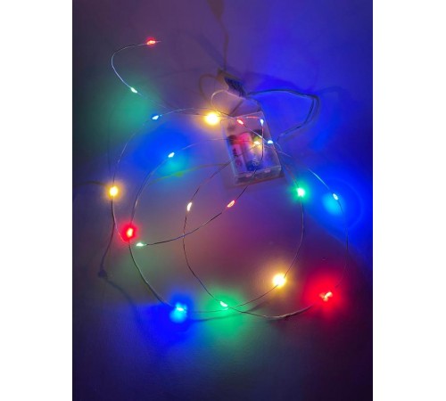 Гирлянда светодиодная  Нить 2 м мультиколор,  на эл.пит.АА, ENIN-2M    IP20 (120/3840)  Б0041983  ЭРА