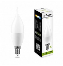 Лампа светодиодная LB-770 (11W) 230V E14 4000K свеча на ветру  25940  FERON