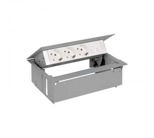 Врезной x4 розеточный блок, планка, 3x2P+E, 2xRJ45, алюминий, S400  45403020-133  Simon