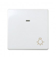 Simon 27 Выключатель 1-кл кнопочный с подсветкой, с пиктограммой "лампа", широкий модуль, 10А 250В,  27161-65  Simon