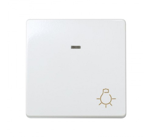 Simon 27 Выключатель 1-кл кнопочный с подсветкой, с пиктограммой "лампа", широкий модуль, 10А 250В,  27161-65  Simon