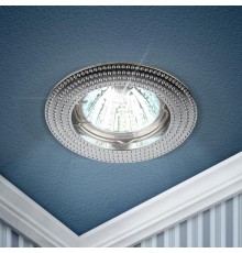 Светильник точечный встраиваемый под лампу KL55 50Вт MR16 хром литой  Б0017099  ЭРА