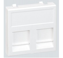 Simon Connect Адаптер на 2хRJ45 коннектора, К45, с защит.шторками, алюминий  KB76-8  Simon