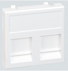 Simon Connect Адаптер на 2хRJ45 коннектора, К45, с защит.шторками, алюминий  KB76-8  Simon