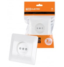 Розетка 2П с защ. шт. 10А 250В белая "Ильмень"  SQ1823-0013  TDM