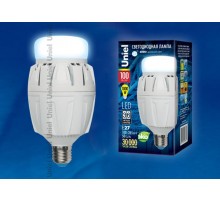 Лампа светодиодная LED-M88-100W/DW/E27/FR ALV01WH LED мощная с мат. рассеивателем. Материал корпуса алюминий. 6500К. Серия Venturo. .  09508  Uniel