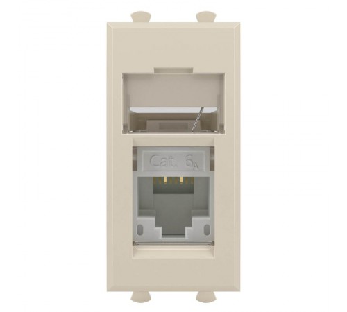 Компьютерная розетка "Ванильная дымка" "Avanti" RJ-45 модульная, кат. 6А, 1 мод  4405371  DKC