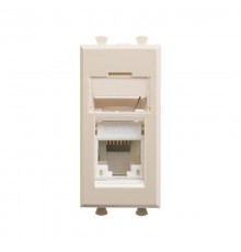 Компьютерная розетка "Ванильная дымка" "Avanti" RJ-45 модульная, кат. 6А, 1 мод  4405371  DKC