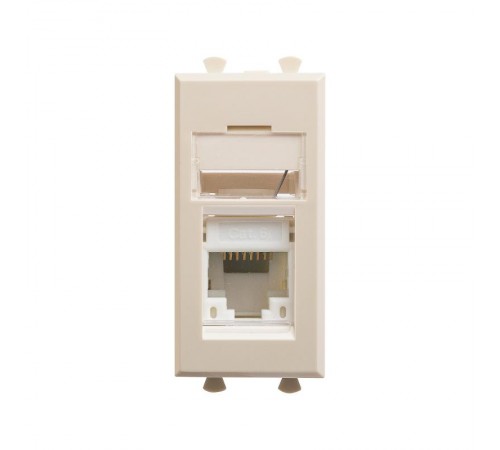 Компьютерная розетка "Ванильная дымка" "Avanti" RJ-45 модульная, кат. 6А, 1 мод  4405371  DKC