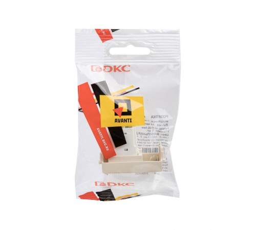 Компьютерная розетка "Ванильная дымка" "Avanti" RJ-45 модульная, кат. 6А, 1 мод  4405371  DKC