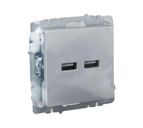 BRITE Розетка USB A+A 3,1А РЮ10-1-БрА алюминий  BR-U21-D31-K47  IEK