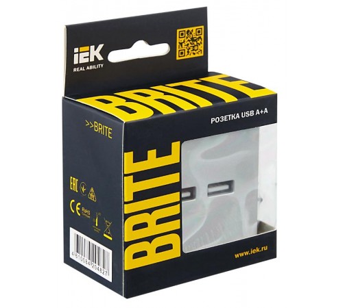 BRITE Розетка USB A+A 3,1А РЮ10-1-БрА алюминий  BR-U21-D31-K47  IEK