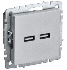 BRITE Розетка USB A+A 3,1А РЮ10-1-БрА алюминий  BR-U21-D31-K47  IEK